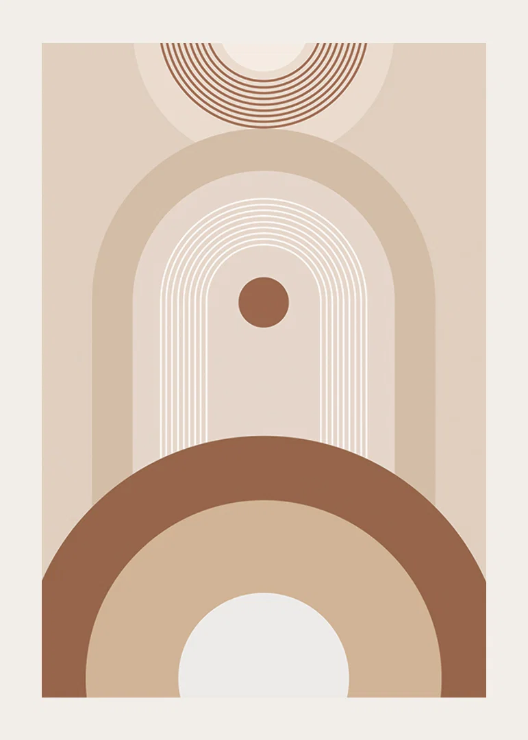 Abstract geometric shapes in beige and brown tones-12