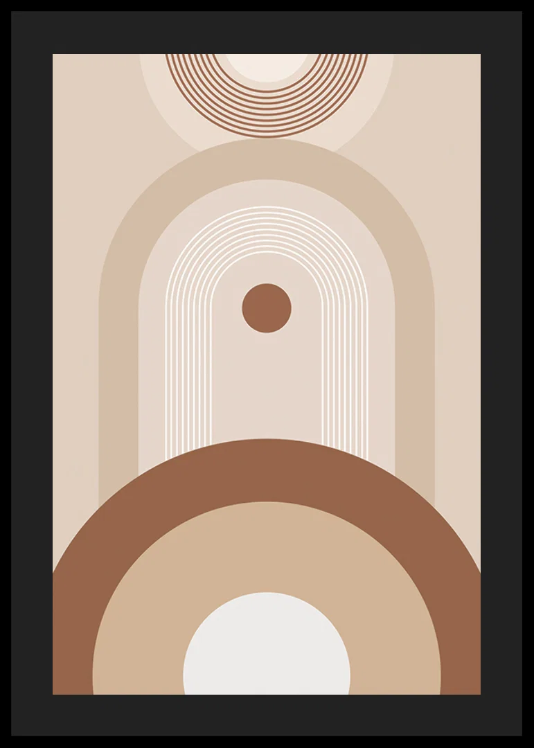 Abstract geometric shapes in beige and brown tones-12