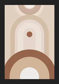 Abstract geometric shapes in beige and brown tones-5