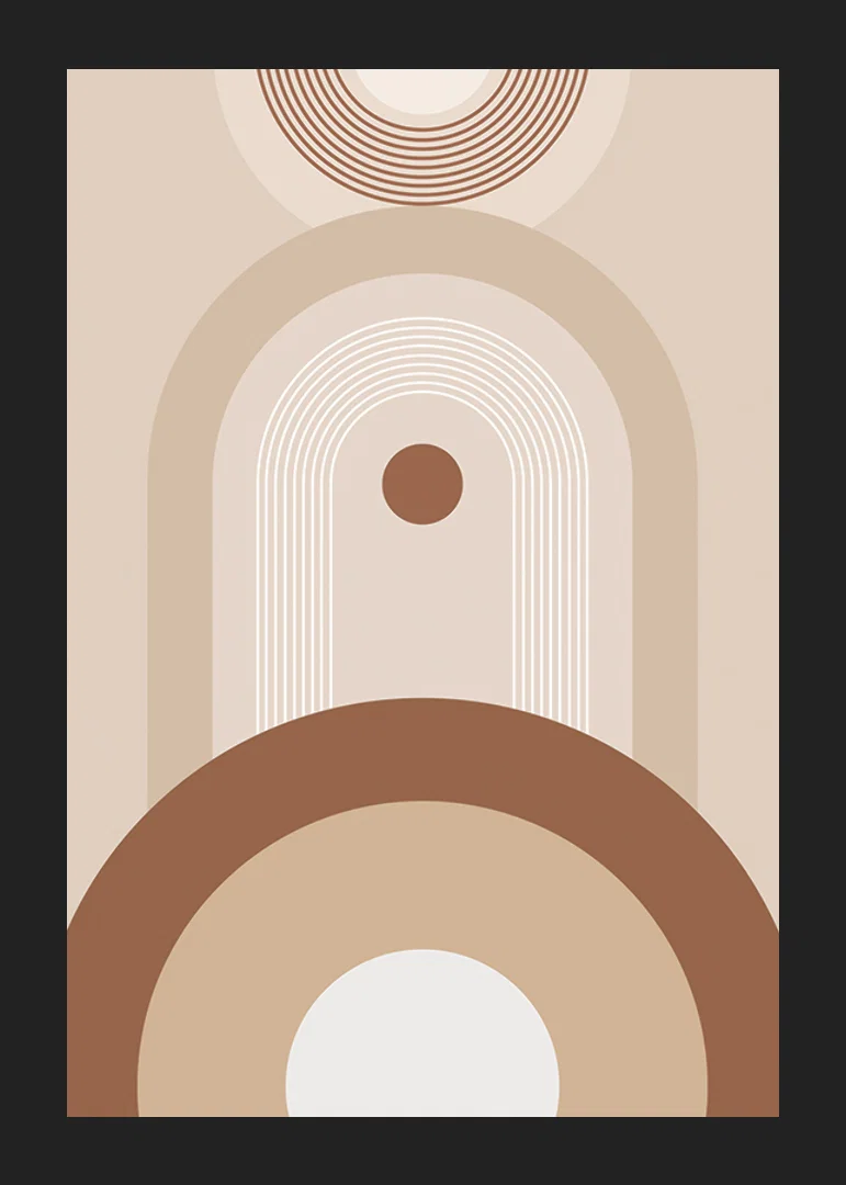Abstract geometric shapes in beige and brown tones-12