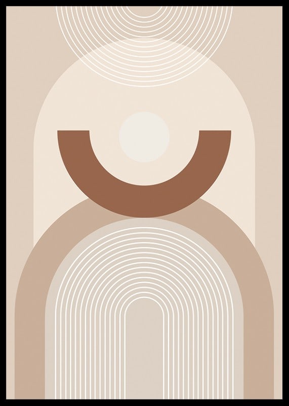 Abstract geometric shapes in beige and brown shades-12
