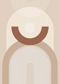 Abstract geometric shapes in beige and brown shades-7