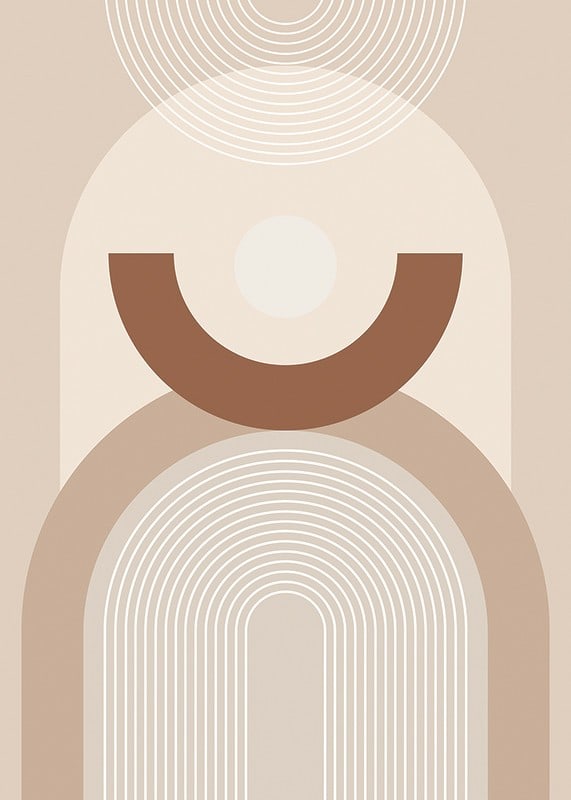 Abstract geometric shapes in beige and brown shades-12