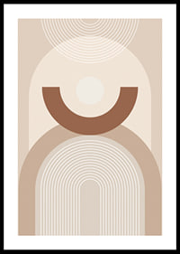 Abstract geometric shapes in beige and brown shades-0