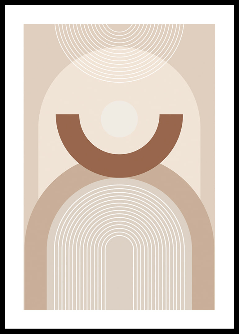 Abstract geometric shapes in beige and brown shades-12