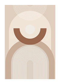 Abstract geometric shapes in beige and brown shades-1
