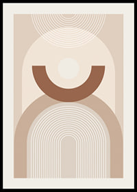 Abstract geometric shapes in beige and brown shades-2