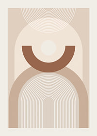 Abstract geometric shapes in beige and brown shades-3