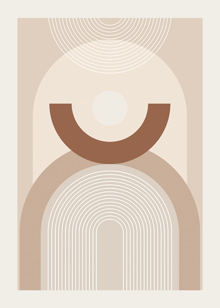 Abstract geometric shapes in beige and brown shades-12