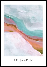 Abstract motif with soft brush strokes in turquoise and pink tones-0