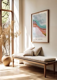 Abstract motif with soft brush strokes in turquoise and pink tones-2