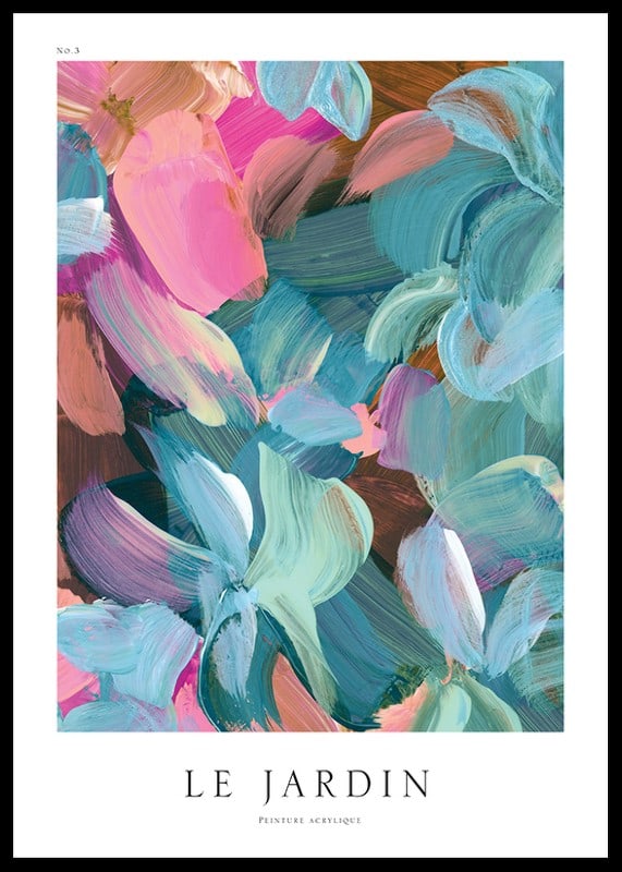 Abstract brush strokes in pink, blue and green on white background-12