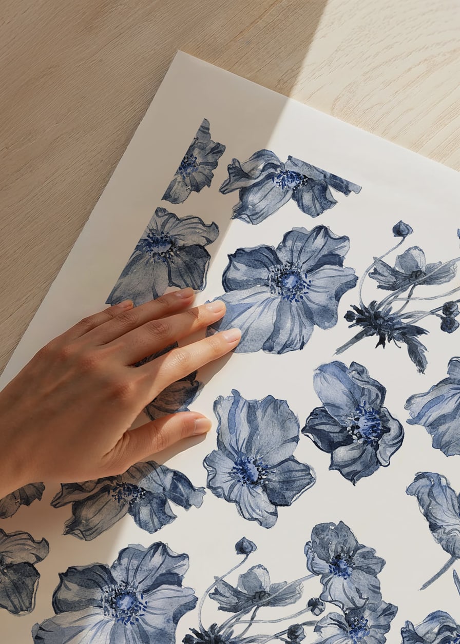 Ilustración de acuarela de flores de flox azul sobre fondo blanco-12