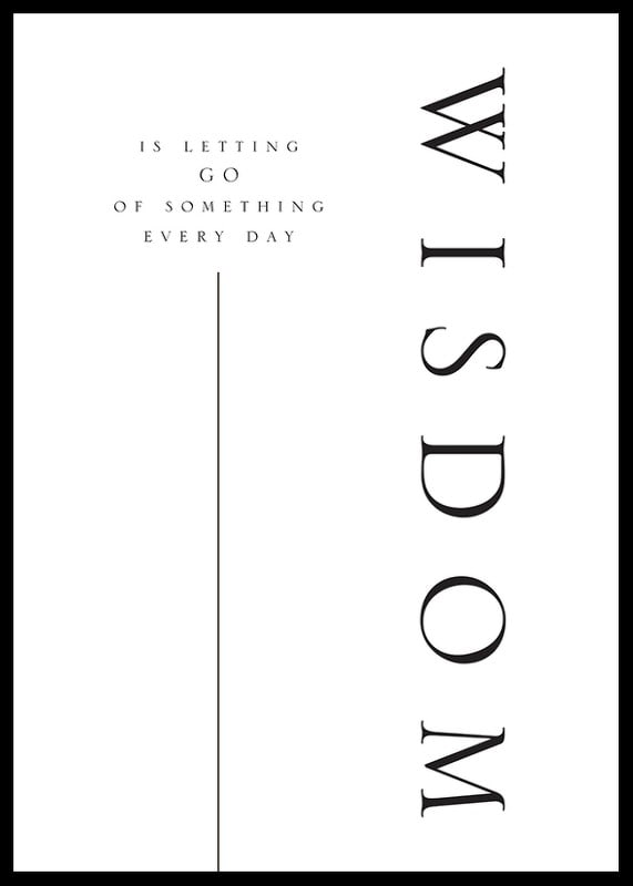 Minimalistinen typografia, jossa sana 