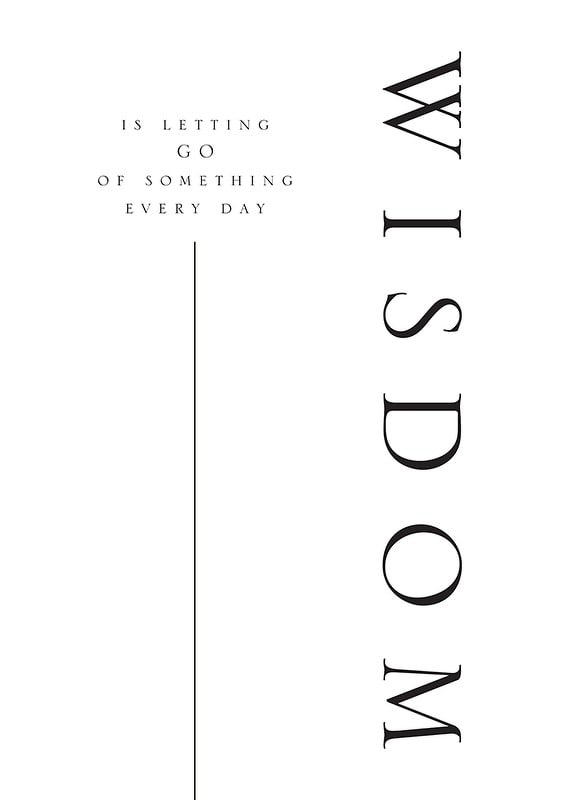 Minimalistinen typografia, jossa sana 