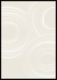 Abstract round lines in white on beige background-6