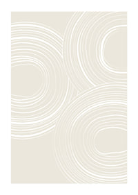 Abstract round lines in white on beige background-1