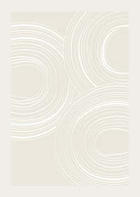Abstraktit pyöreät viivat valkoisella beigellä taustalla-3