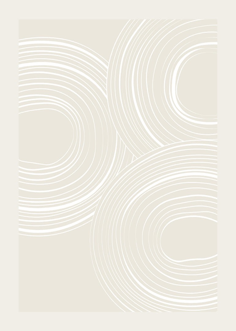 Abstraktit pyöreät viivat valkoisella beigellä taustalla-12