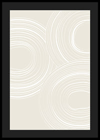 Abstract round lines in white on beige background-4
