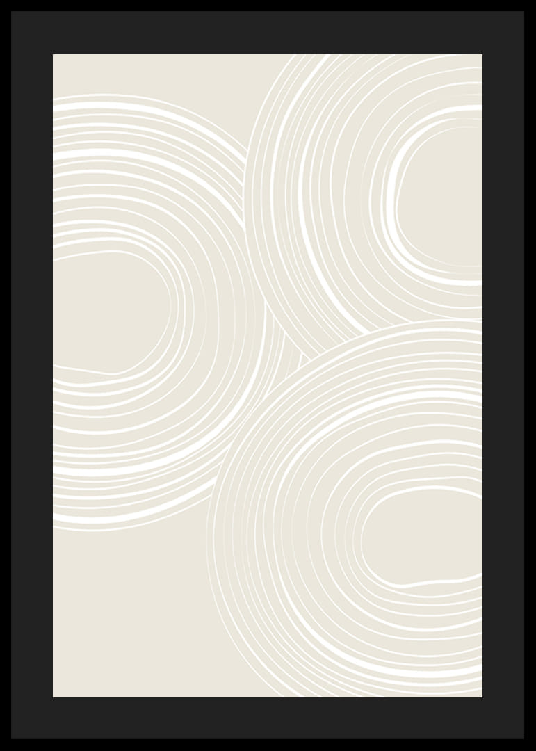 Abstraktit pyöreät viivat valkoisella beigellä taustalla-12