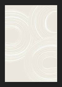 Abstract round lines in white on beige background-5