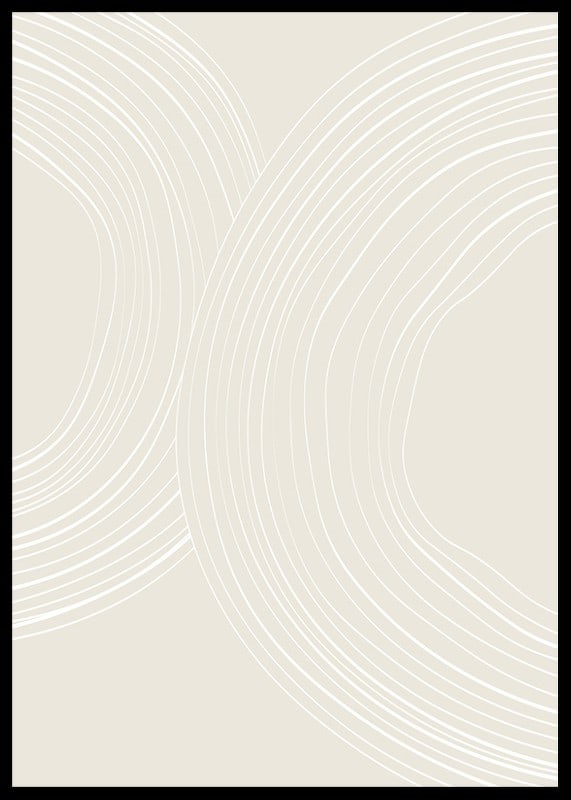 Abstract wavy lines in white on sand-colored background-12