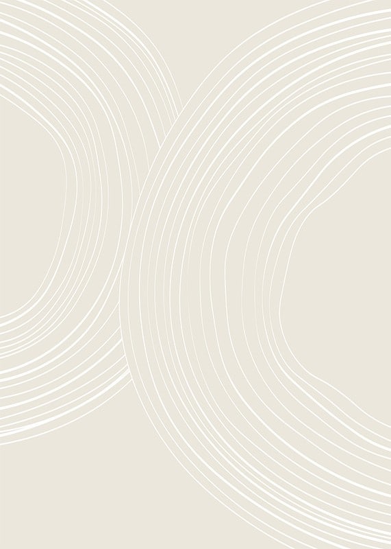 Abstract wavy lines in white on sand-colored background-12
