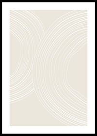 Abstract wavy lines in white on sand-colored background-0