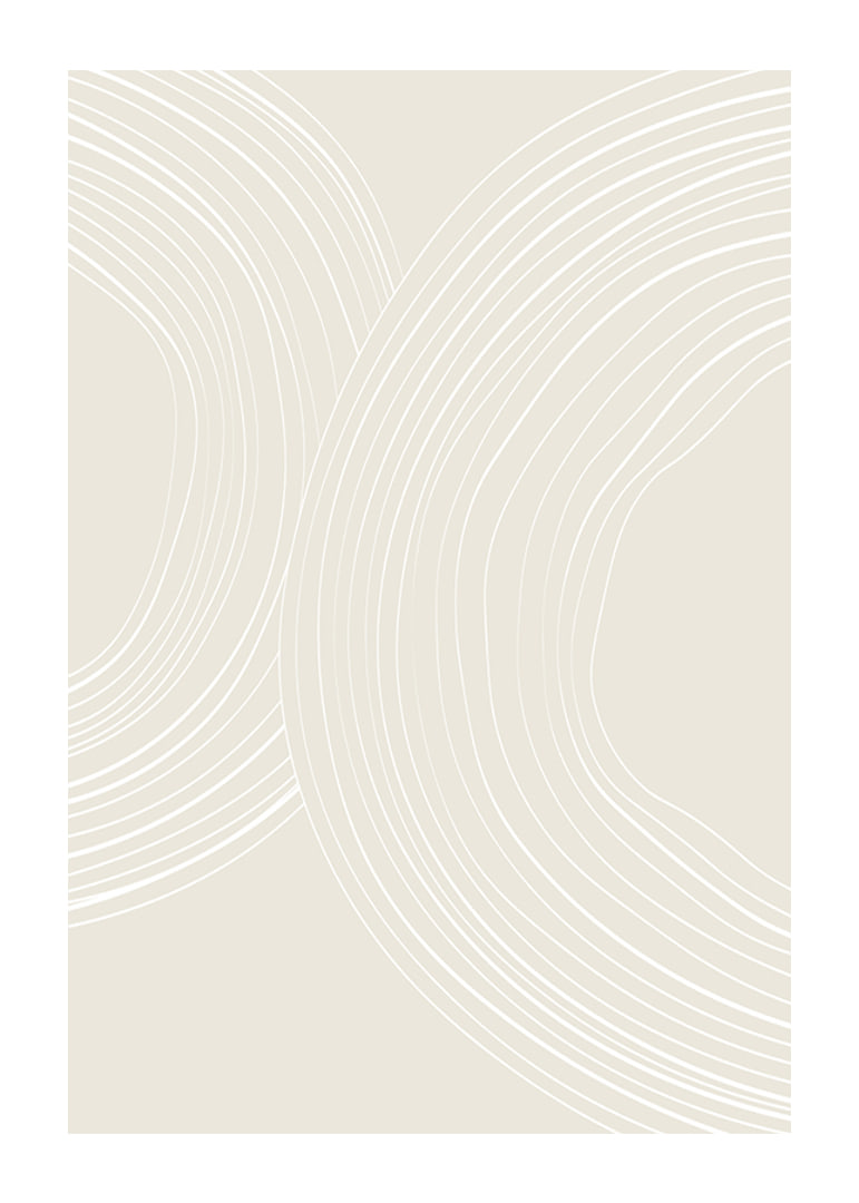 Abstract wavy lines in white on sand-colored background-12