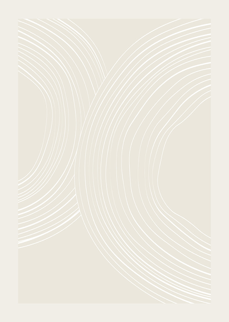 Abstract wavy lines in white on sand-colored background-12