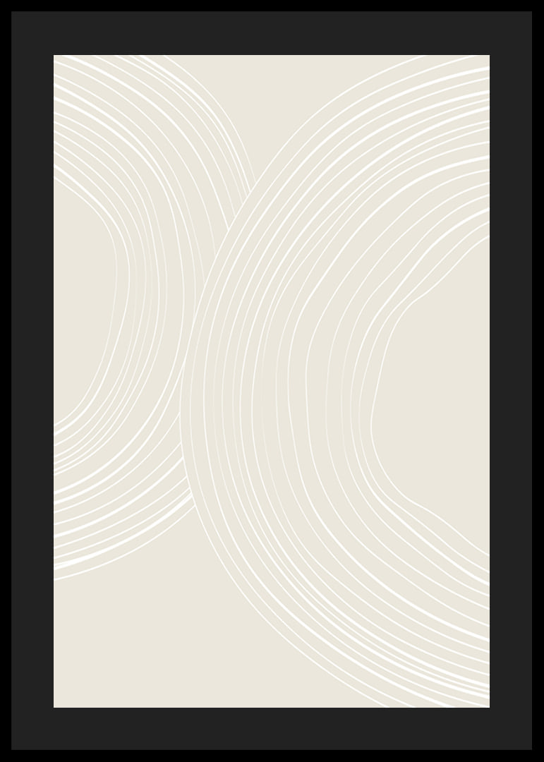 Abstract wavy lines in white on sand-colored background-12