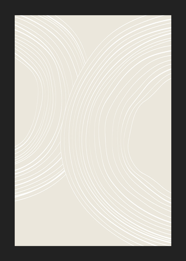 Abstract wavy lines in white on sand-colored background-12