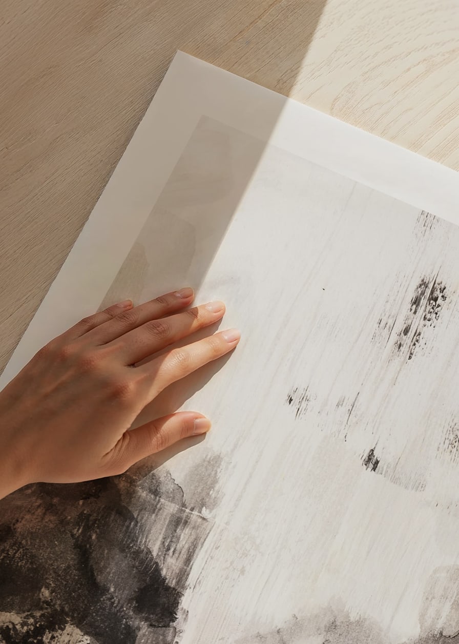 Abstract landscape motif in black, gray and beige watercolor-12
