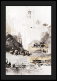 Abstrakt landskapsmotiv i svart, grått og beige akvarell-4