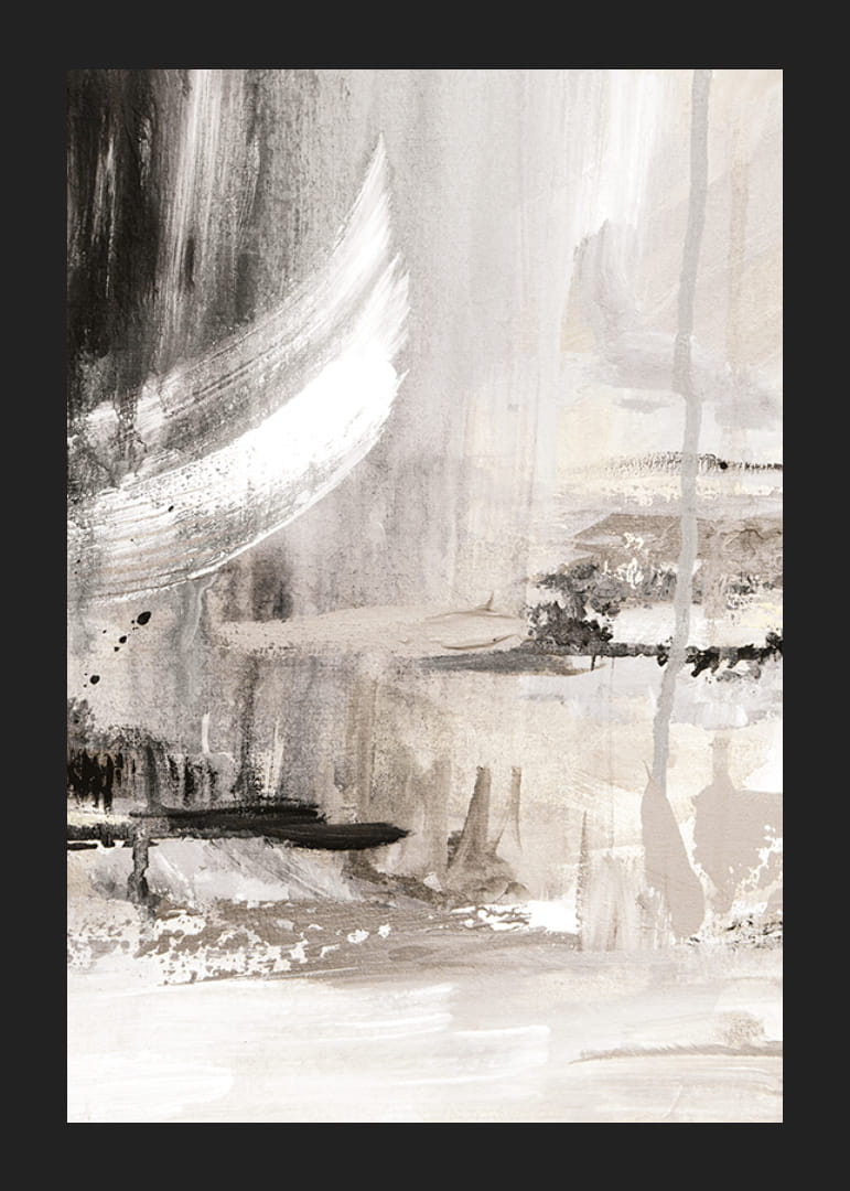Abstract brush strokes in black, beige and white against light background-12