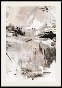 Abstract motif in beige, black and white with soft brush strokes-2