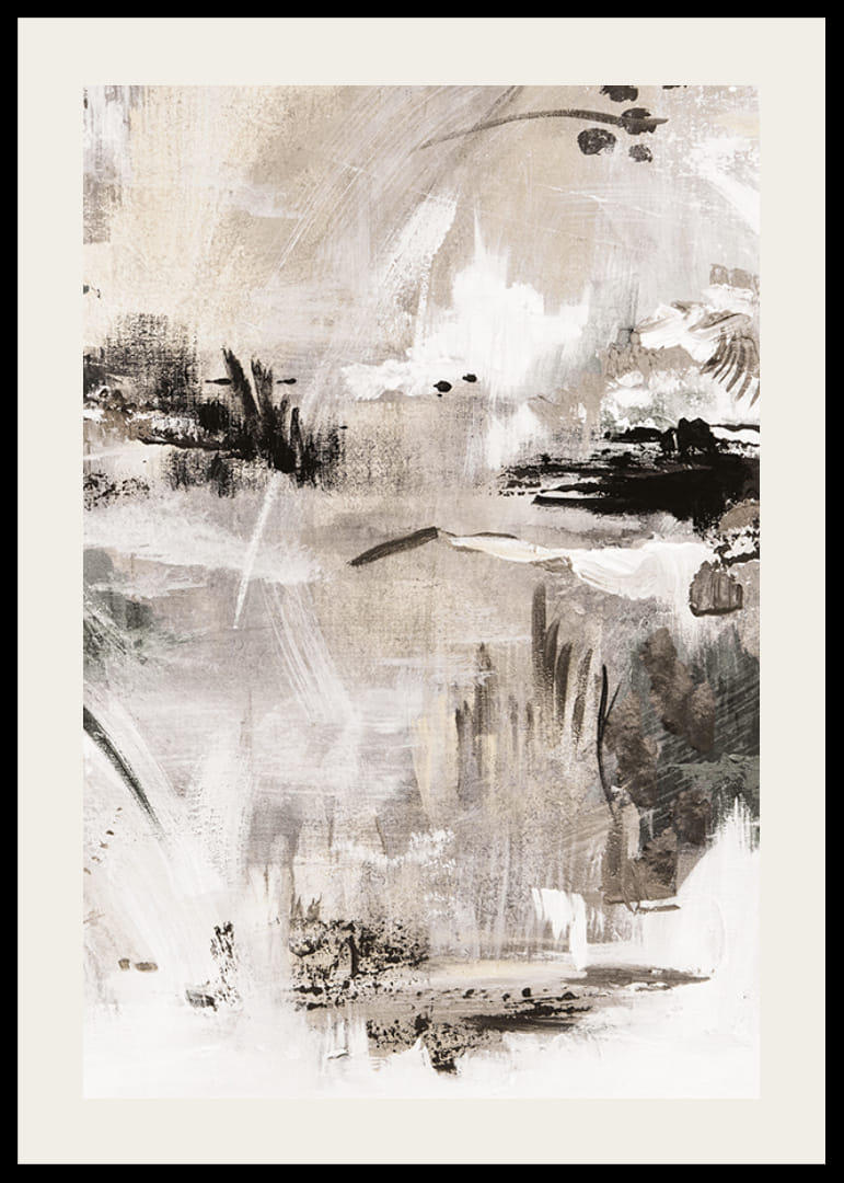 Abstract motif in beige, black and white with soft brush strokes-12