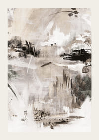 Abstract motif in beige, black and white with soft brush strokes-3