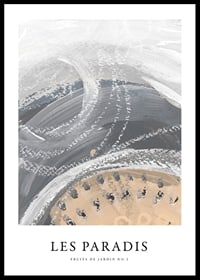 Abstract painting with curved brush strokes in gray and beige-0