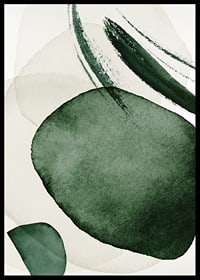 Formas verdes abstractas en acuarela sobre fondo claro-6