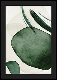 Formas verdes abstractas en acuarela sobre fondo claro-4
