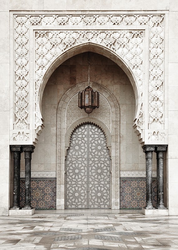 Photograph of decorative mosaic gate in Moroccan mosque-12