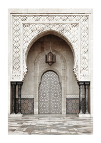 Photograph of decorative mosaic gate in Moroccan mosque-1