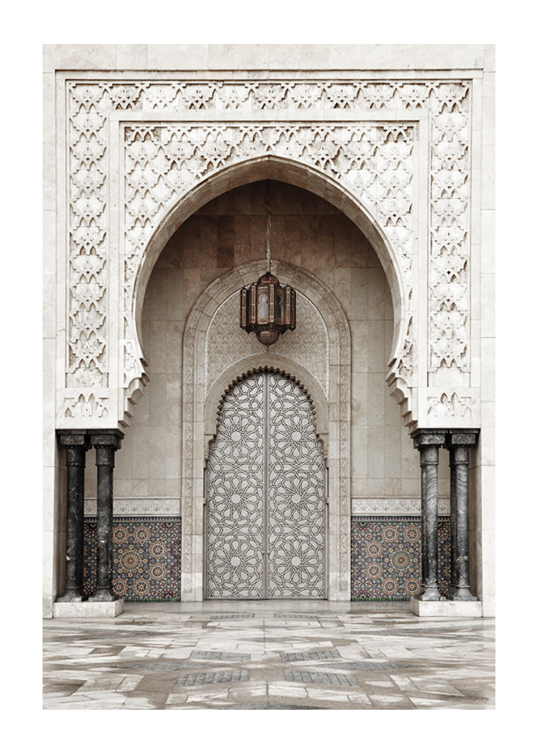 Photograph of decorative mosaic gate in Moroccan mosque-12