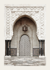 Photograph of decorative mosaic gate in Moroccan mosque-3
