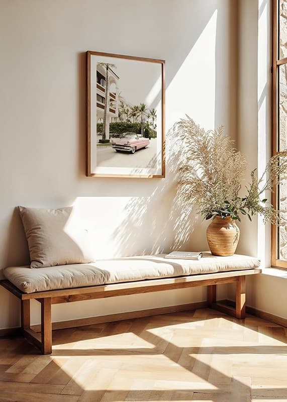 Plakāts Vintage Pink Car crossfade