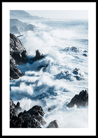 Photographic coastal landscape with waves against black cliffs-0