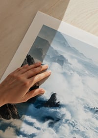 Photographic coastal landscape with waves against black cliffs-9
