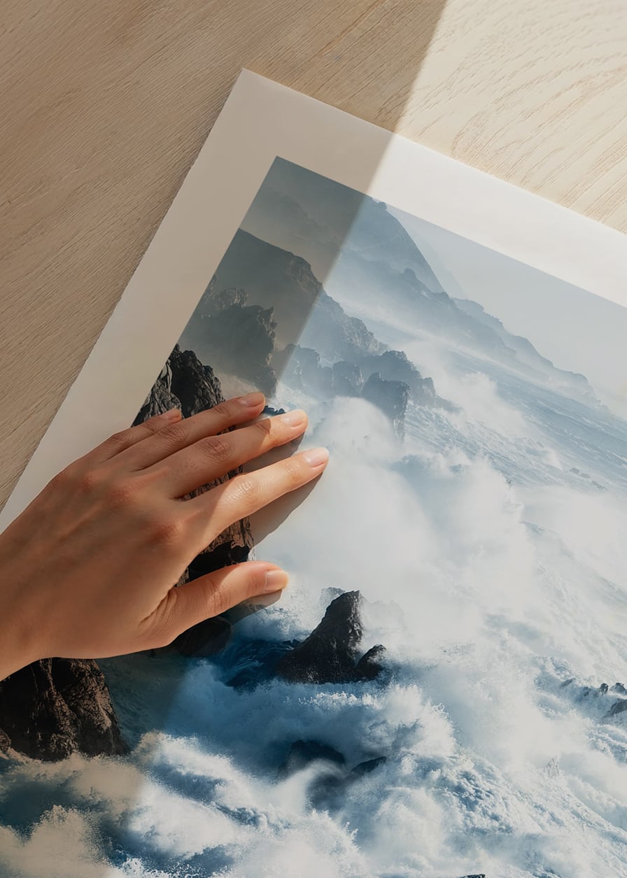 Photographic coastal landscape with waves against black cliffs-12